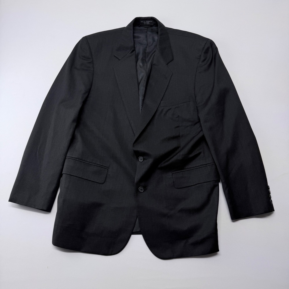 Federico Pucci Mens Charcoal Grey 100% Pure Wool Super 100s Blazer Jacket 44 XL